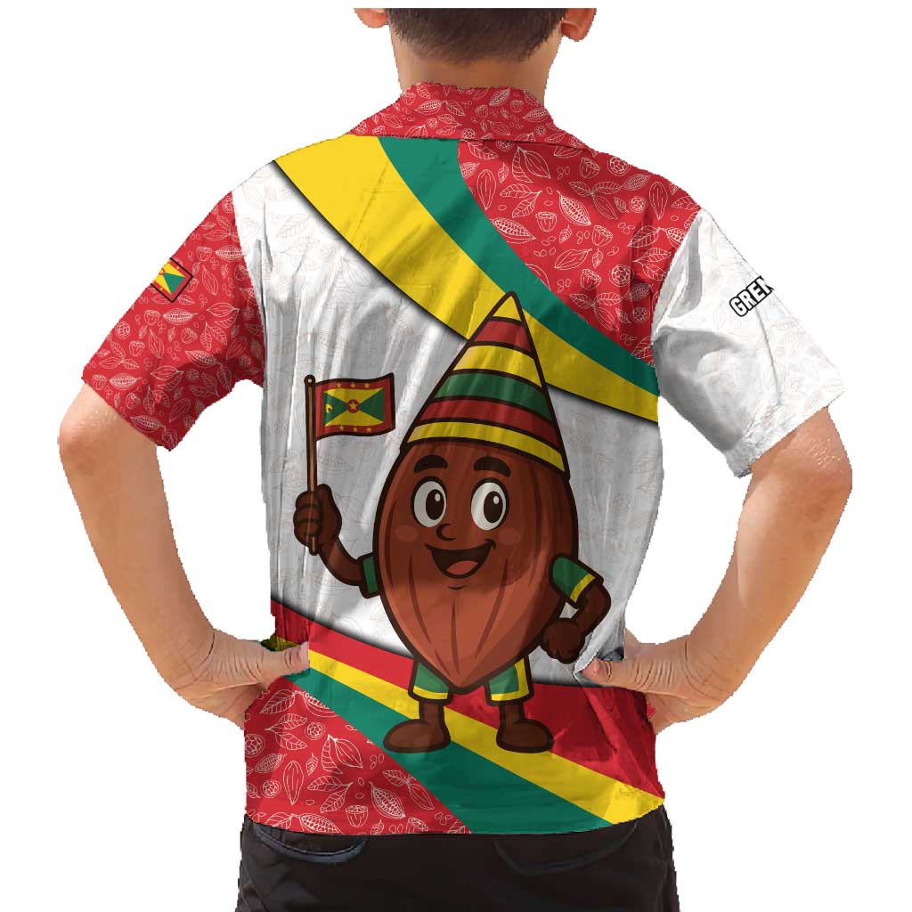 Grenada Family Matching Mermaid Dress and Hawaiian Shirt with Cocoa Bean Mascot and National Flag Colors - Wonder Print Shop