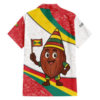 Grenada Family Matching Off Shoulder Maxi Dress and Hawaiian Shirt with Cocoa Bean Mascot and National Flag Colors - Wonder Print Shop