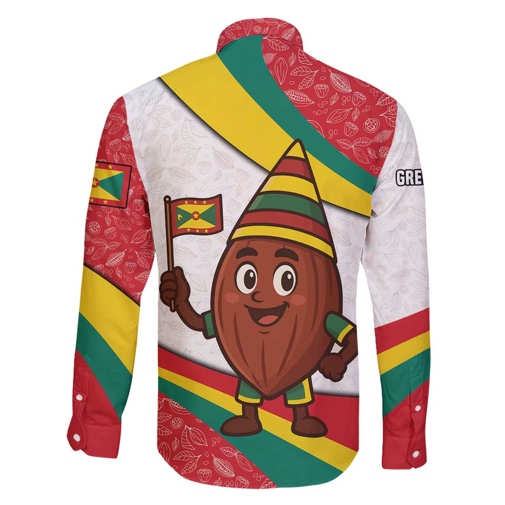 Grenada Family Matching Off Shoulder Short Dress and Hawaiian Shirt with Cocoa Bean Mascot and National Flag Colors - Wonder Print Shop