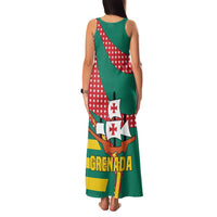 Grenada Family Matching Tank Maxi Dress and Hawaiian Shirt with Cocoa Bean Mascot and National Flag Colors - Wonder Print Shop