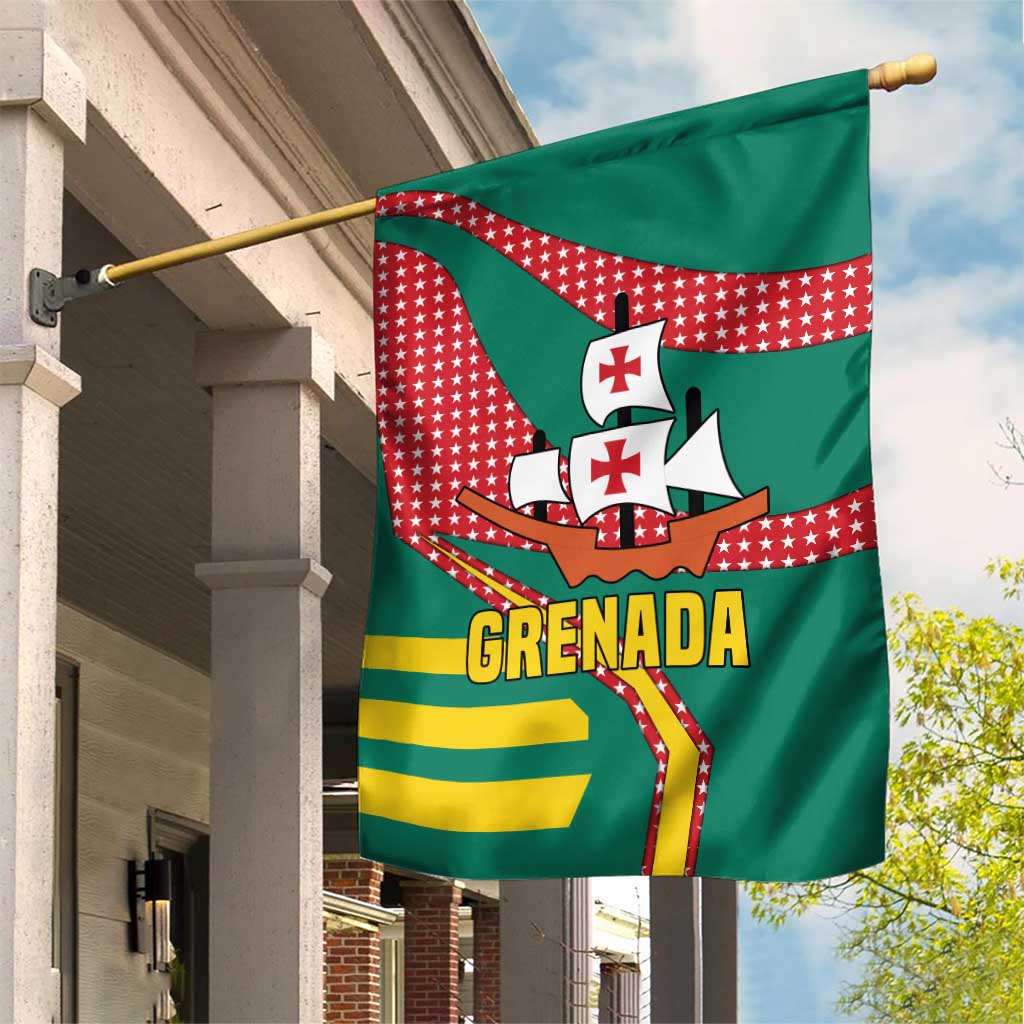 Grenada Garden Flag with Cocoa Bean Mascot and National Flag Colors - Wonder Print Shop