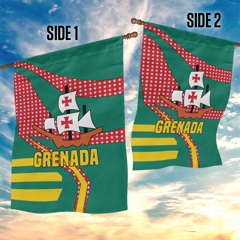 Grenada Garden Flag with Cocoa Bean Mascot and National Flag Colors - Wonder Print Shop