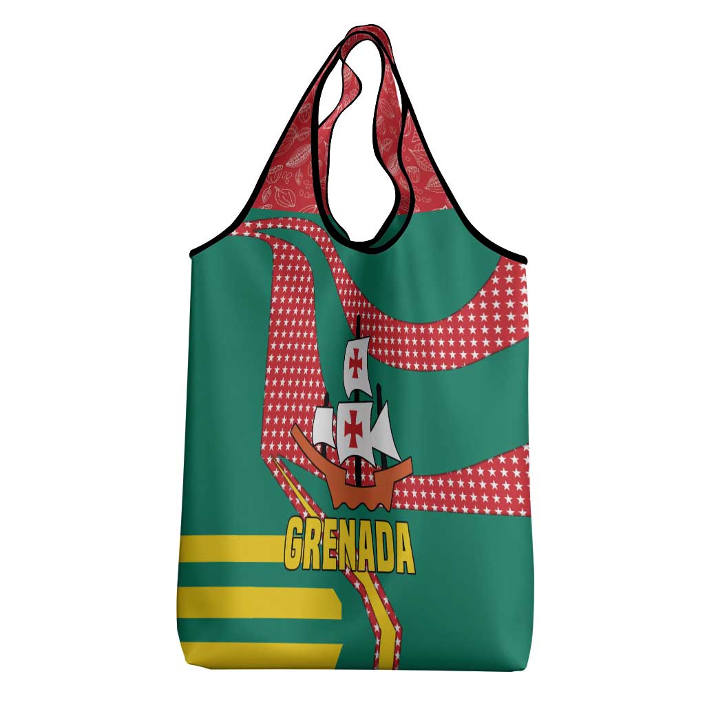 Grenada Grocery Bag with Cocoa Bean Mascot and National Flag Colors - Wonder Print Shop