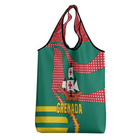 Grenada Grocery Bag with Cocoa Bean Mascot and National Flag Colors - Wonder Print Shop