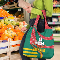 Grenada Grocery Bag with Cocoa Bean Mascot and National Flag Colors - Wonder Print Shop
