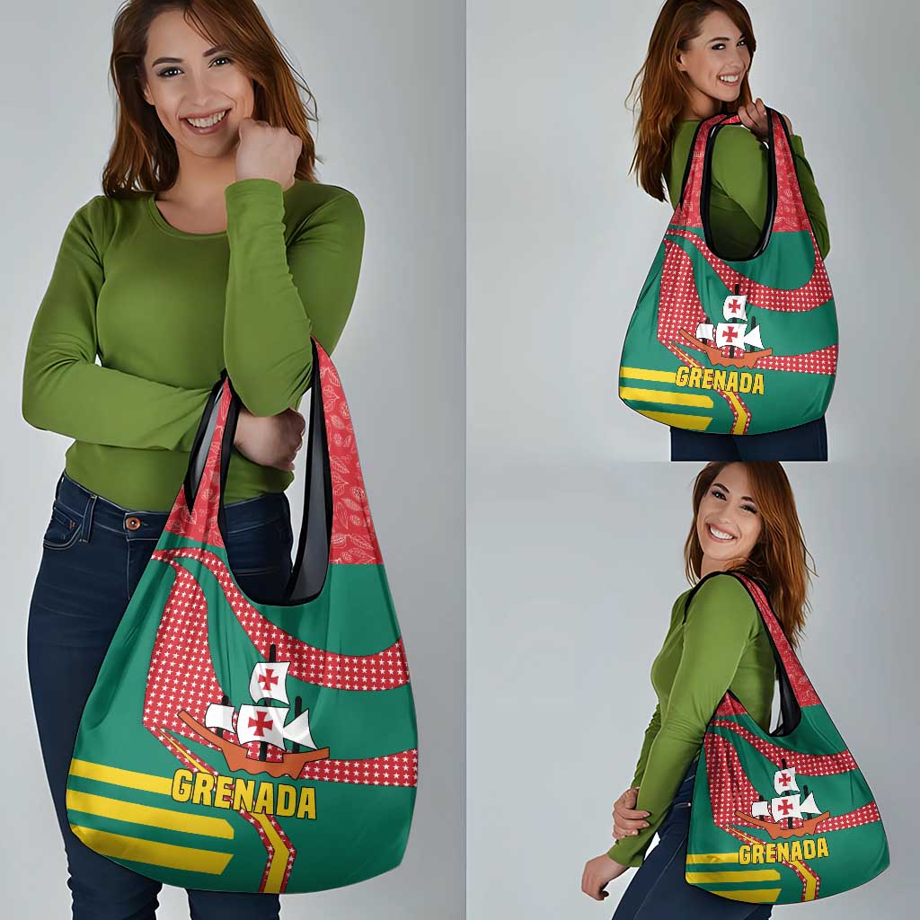 Grenada Grocery Bag with Cocoa Bean Mascot and National Flag Colors - Wonder Print Shop
