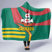 Grenada Hooded Blanket with Cocoa Bean Mascot and National Flag Colors - Wonder Print Shop