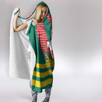 Grenada Hooded Blanket with Cocoa Bean Mascot and National Flag Colors - Wonder Print Shop