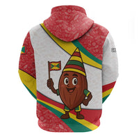 Grenada Hoodie with Cocoa Bean Mascot and National Flag Colors - Wonder Print Shop