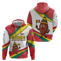 Grenada Hoodie with Cocoa Bean Mascot and National Flag Colors - Wonder Print Shop