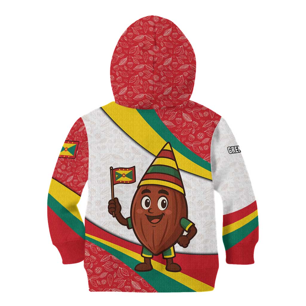 Grenada Kid Hoodie with Cocoa Bean Mascot and National Flag Colors - Wonder Print Shop