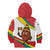 Grenada Kid Hoodie with Cocoa Bean Mascot and National Flag Colors - Wonder Print Shop