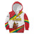 Grenada Kid Hoodie with Cocoa Bean Mascot and National Flag Colors - Wonder Print Shop