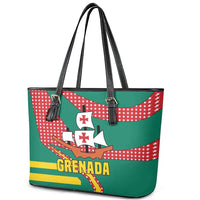 Grenada Leather Tote Bag with Cocoa Bean Mascot and National Flag Colors - Wonder Print Shop