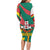 Grenada Long Sleeve Bodycon Dress with Cocoa Bean Mascot and National Flag Colors - Wonder Print Shop