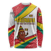 Grenada Long Sleeve Shirt with Cocoa Bean Mascot and National Flag Colors - Wonder Print Shop