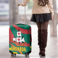 Grenada Luggage Cover with Cocoa Bean Mascot and National Flag Colors - Wonder Print Shop