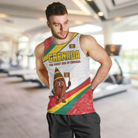 Grenada Men Tank Top with Cocoa Bean Mascot and National Flag Colors - Wonder Print Shop