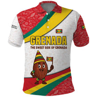 Grenada Polo Shirt with Cocoa Bean Mascot and National Flag Colors - Wonder Print Shop
