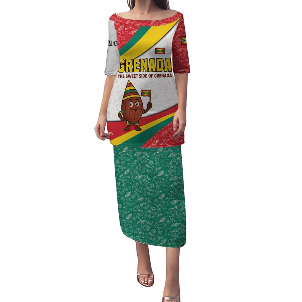 Grenada Puletasi with Cocoa Bean Mascot and National Flag Colors - Wonder Print Shop