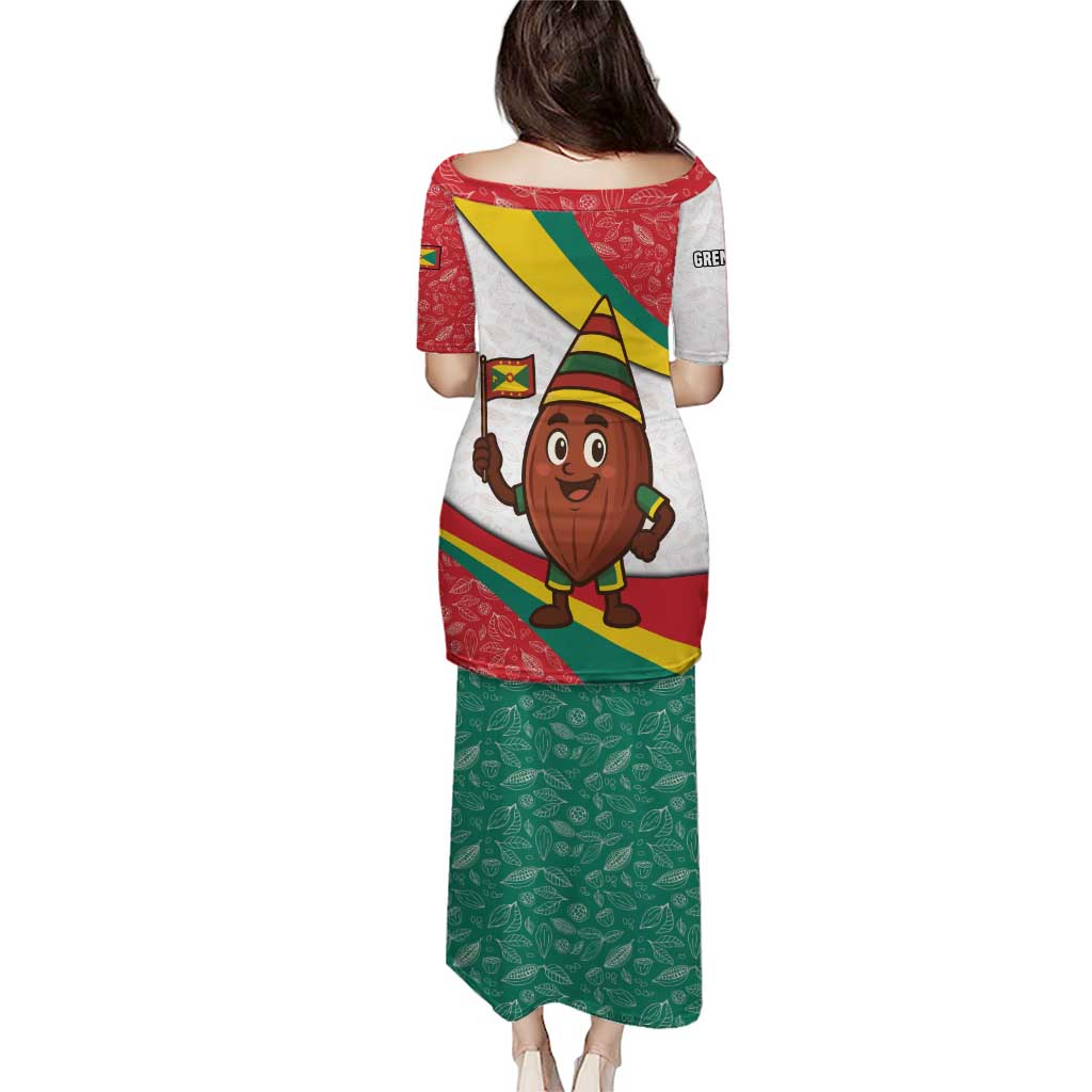 Grenada Puletasi with Cocoa Bean Mascot and National Flag Colors - Wonder Print Shop
