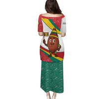 Grenada Puletasi with Cocoa Bean Mascot and National Flag Colors - Wonder Print Shop