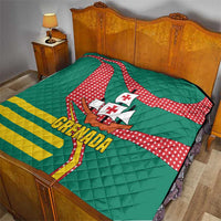 Grenada Quilt with Cocoa Bean Mascot and National Flag Colors - Wonder Print Shop