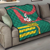 Grenada Quilt with Cocoa Bean Mascot and National Flag Colors - Wonder Print Shop
