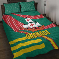 Grenada Quilt Bed Set with Cocoa Bean Mascot and National Flag Colors - Wonder Print Shop