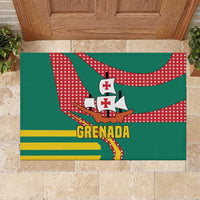 Grenada Rubber Doormat with Cocoa Bean Mascot and National Flag Colors - Wonder Print Shop