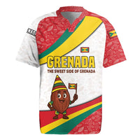 Grenada Rugby Jersey with Cocoa Bean Mascot and National Flag Colors - Wonder Print Shop