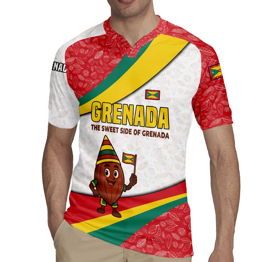 Grenada Rugby Jersey with Cocoa Bean Mascot and National Flag Colors - Wonder Print Shop