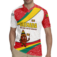 Grenada Rugby Jersey with Cocoa Bean Mascot and National Flag Colors - Wonder Print Shop