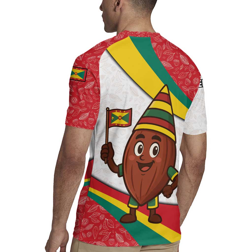 Grenada Rugby Jersey with Cocoa Bean Mascot and National Flag Colors - Wonder Print Shop