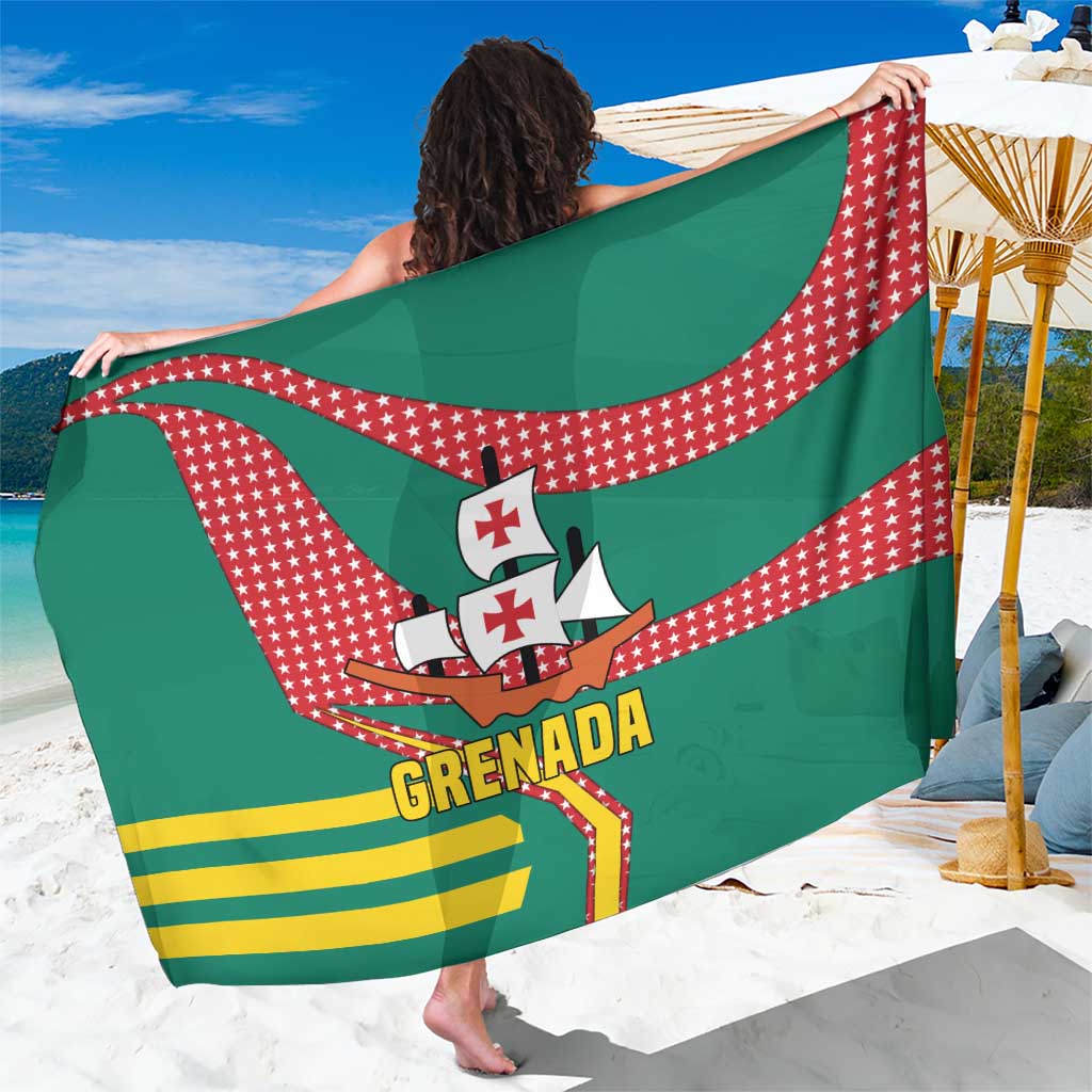 Grenada Sarong with Cocoa Bean Mascot and National Flag Colors - Wonder Print Shop