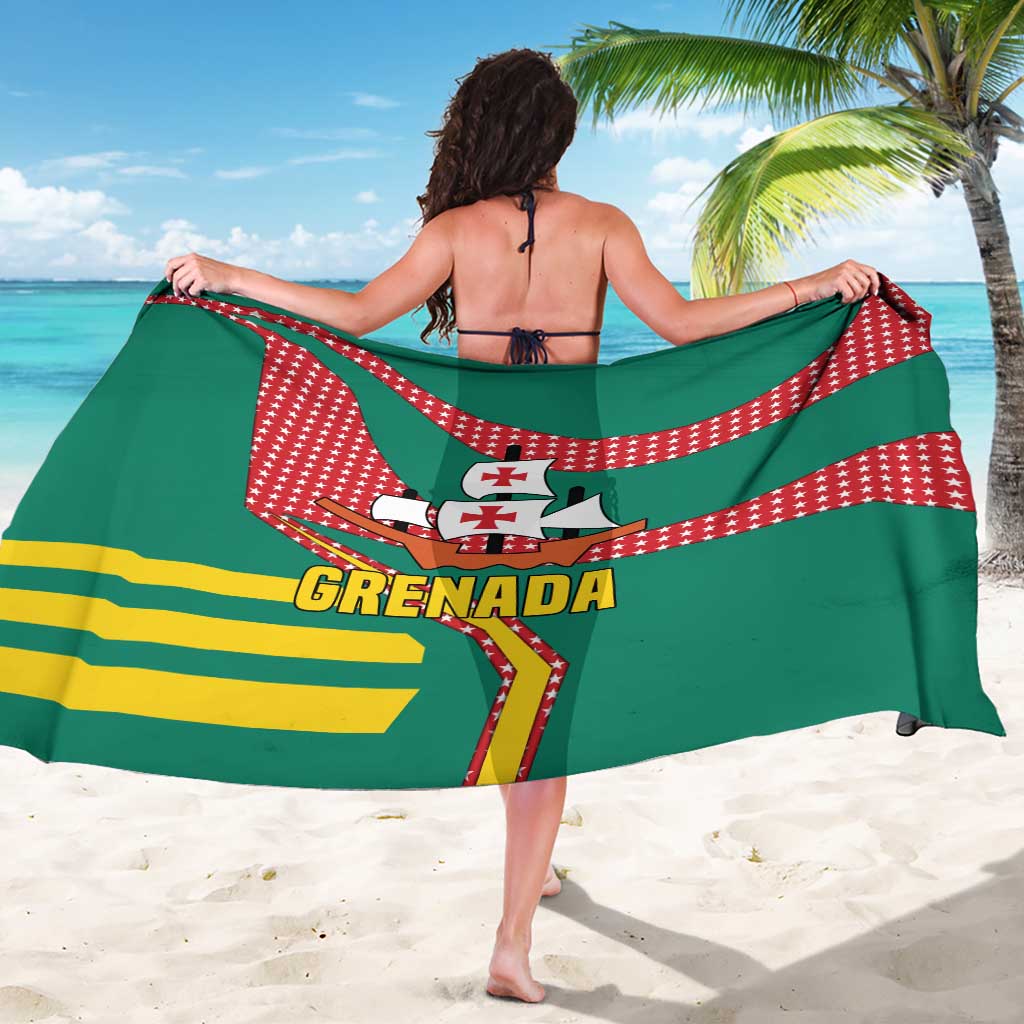 Grenada Sarong with Cocoa Bean Mascot and National Flag Colors - Wonder Print Shop