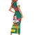Grenada Short Sleeve Bodycon Dress with Cocoa Bean Mascot and National Flag Colors - Wonder Print Shop