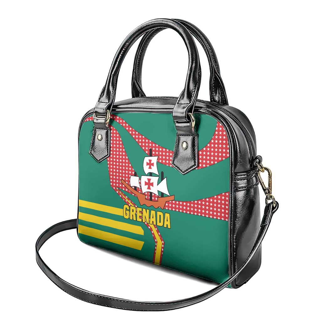 Grenada Shoulder Handbag with Cocoa Bean Mascot and National Flag Colors - Wonder Print Shop