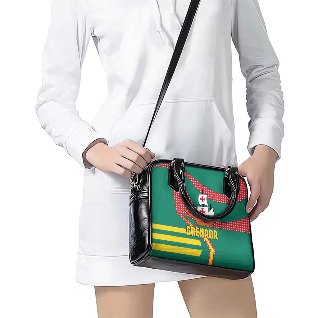 Grenada Shoulder Handbag with Cocoa Bean Mascot and National Flag Colors - Wonder Print Shop