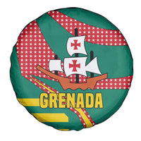 Grenada Spare Tire Cover with Cocoa Bean Mascot and National Flag Colors - Wonder Print Shop