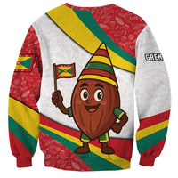 Grenada Sweatshirt with Cocoa Bean Mascot and National Flag Colors - Wonder Print Shop