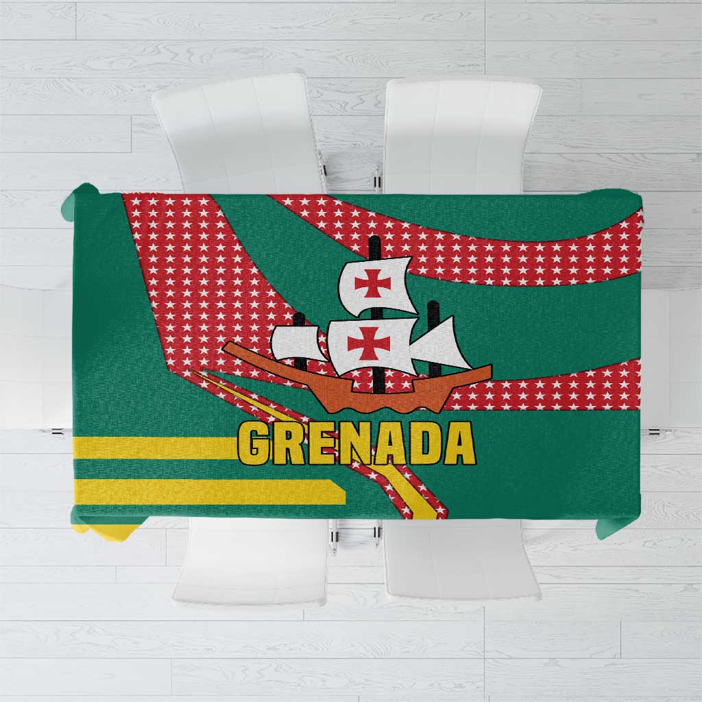 Grenada Tablecloth with Cocoa Bean Mascot and National Flag Colors - Wonder Print Shop