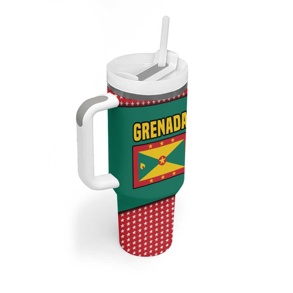 Grenada Tumbler With Handle with Cocoa Bean Mascot and National Flag Colors - Wonder Print Shop