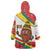 Grenada Wearable Blanket Hoodie with Cocoa Bean Mascot and National Flag Colors - Wonder Print Shop