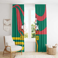Grenada Window Curtain with Cocoa Bean Mascot and National Flag Colors - Wonder Print Shop