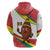 Grenada Zip Hoodie with Cocoa Bean Mascot and National Flag Colors - Wonder Print Shop