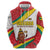 Grenada Zip Hoodie with Cocoa Bean Mascot and National Flag Colors - Wonder Print Shop
