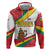 Grenada Zip Hoodie with Cocoa Bean Mascot and National Flag Colors - Wonder Print Shop