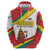 Grenada Zip Hoodie with Cocoa Bean Mascot and National Flag Colors - Wonder Print Shop
