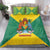 Grenada Coat of Arms Bedding Set with Yellow Green Flag Colors and Tribal Pattern Design - Wonder Print Shop